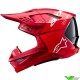 Alpinestars S-M10 Flood Motocross Helmet - Fluo Red / Red / Matt and Gloss