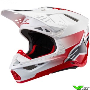 Alpinestars S-M10 Unite Motocross Helmet - White / Red