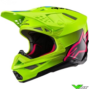 Alpinestars S-M10 Unite Motocross Helmet - Fluo Yellow / Diva Pink
