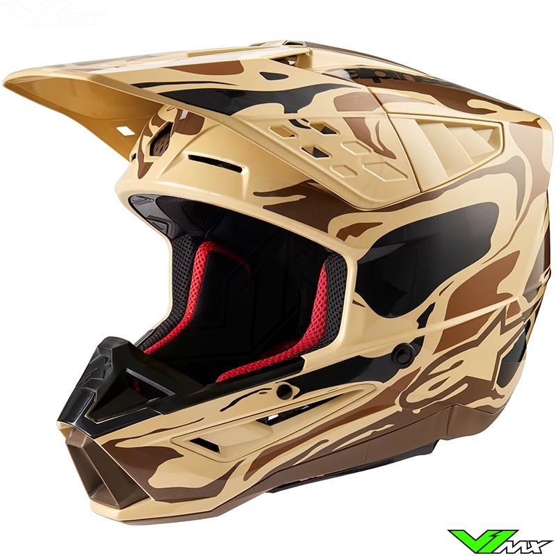 Alpinestars S-M5 Mineral Motocross Helmet - Dark Brown / Kangaroo / Matte