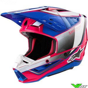 Alpinestars S-M5 Sail Motocross Helmet - Diva Pink / Enamel Blue