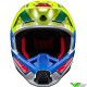 Alpinestars S-M5 Sail Motocross Helmet - Fluo Yellow / Enamel Blue / Silver