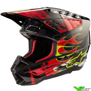 Alpinestars S-M5 Rash Motocross Helmet - Dark Grey / Bright Red