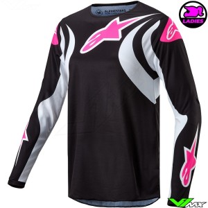 Alpinestars Fluid Stella 2024 Women Motocross Jersey - Black / White / Pink