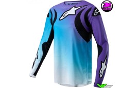 Alpinestars Fluid Stella 2024 Women Motocross Jersey - Turquoise / Purple