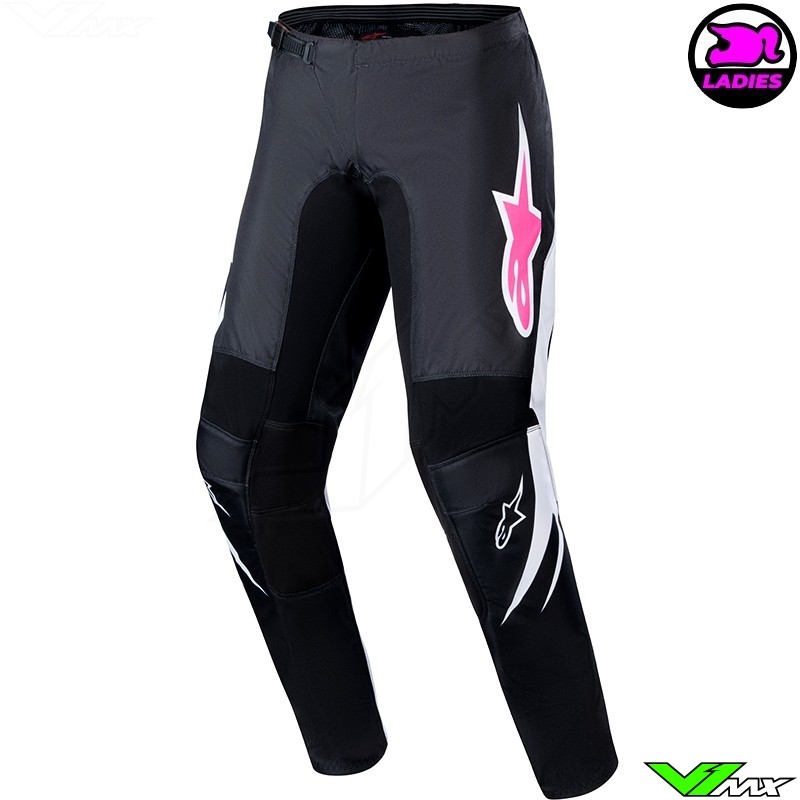 Alpinestars Fluid Stella 2024 Crossbroek voor dames - Zwart / Wit / Roze