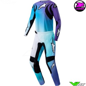 Alpinestars Fluid Stella 2024 Women Motocross Gear Combo - Turquoise / Purple