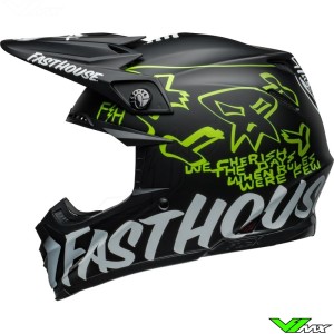 Bell Moto-9s Flex Fasthouse Mc Core Crosshelm - Zwart / Fluo Geel