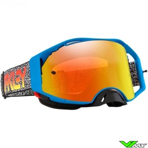 Oakley Airbrake Crackle Motocross Goggles - Blue / Prizm Torch Lens