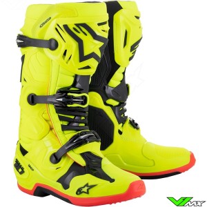 Alpinestars Tech 10 Motocross Boots - Fluo Yellow / Fluo Red