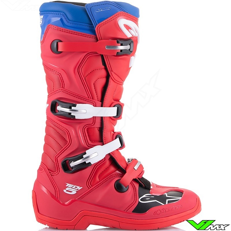 Alpinestars Tech 5 Motocross Boots Red Alpine Blue