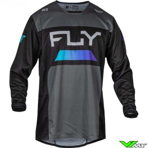 Fly Racing Kinetic Reload 2024 Cross shirt - Charcoal / Zwart / Blauw