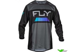 Fly Racing Kinetic Reload 2024 Cross shirt - Charcoal / Zwart / Blauw