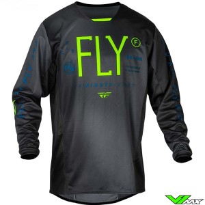 Fly Racing Kinetic Prodigy 2024 Kinder Cross shirt - Charcoal / Neon Groen / Blauw