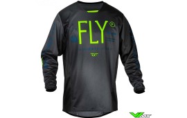 Fly Racing Kinetic Prodigy 2024 Youth Motocross Jersey - Charcoal / Neon Green / Blue