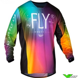 Fly Racing Kinetic Prodigy 2024 Kinder Cross shirt - Fuchsia / Electric Blauw / Fluo Geel
