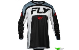 Fly Racing Lite 2024 Motocross Jersey - Black / White / Denim Grey