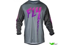 Fly Racing F-16 2024 Kinder Cross shirt - Grijs / Charcoal / Roze