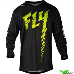 Fly Racing F-16 2024 Kinder Cross shirt - Zwart / Neon Groen