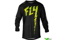 Fly Racing F-16 2024 Youth Motocross Jersey - Black / Neon Green