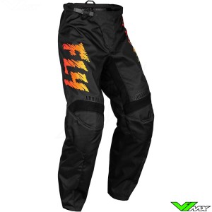 Fly Racing F-16 2024 Youth Motocross Pants - Black / Yellow / Orange