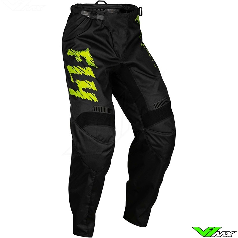 Fly Racing F-16 2024 Youth Motocross Pants - Black / Neon Green