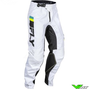 Fly Racing Kinetic 2024 Crossbroek - Wit / Zwart / Fluo Geel