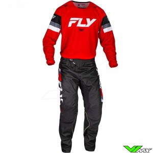 Fly Racing Kinetic Prix 2024 Motocross Gear Combo - Red / Grey