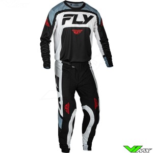 Fly Racing Lite 2024 Crosspak - Zwart / Wit / Denim Grijs