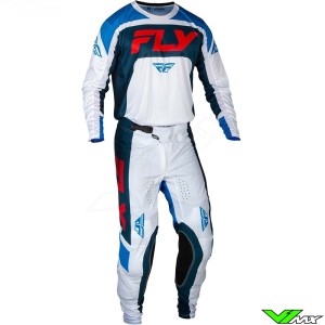 Fly Racing Lite 2024 Motocross Gear Combo - White / Red / Navy