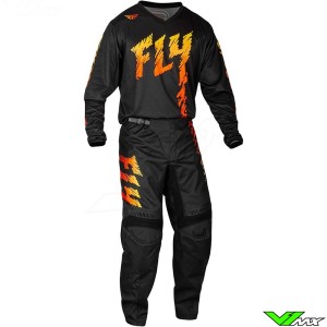 Fly Racing F-16 2024 Youth Motocross Gear Combo - Black / Yellow / Orange