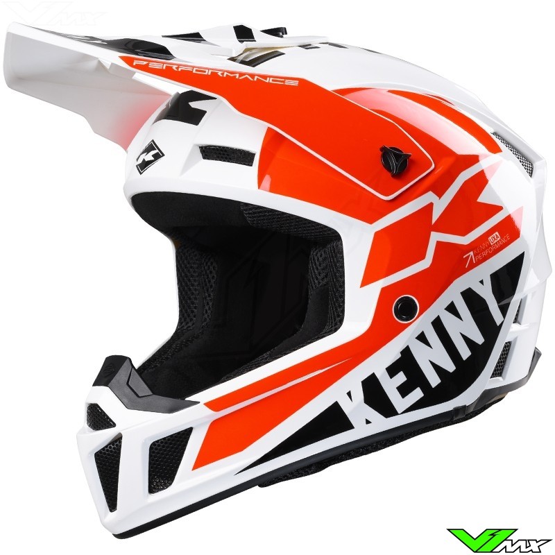 Kenny Performance Crosshelm - Wit / Rood