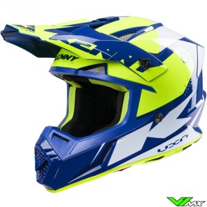 Kenny Track Youth Motocross Helmet - Navy / Fluo Yellow