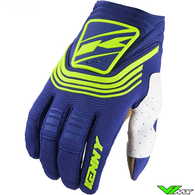 Kenny Titanium 2024 Motocross Gloves - Navy / Fluo Yellow