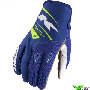 Kenny Track 2024 Youth Motocross Gloves - Navy / Fluo Yellow
