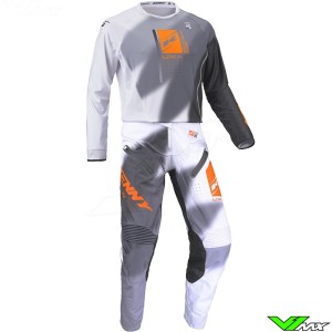 Kenny Titanium Tones 2024 Motocross Gear Combo - White / Grey / Orange