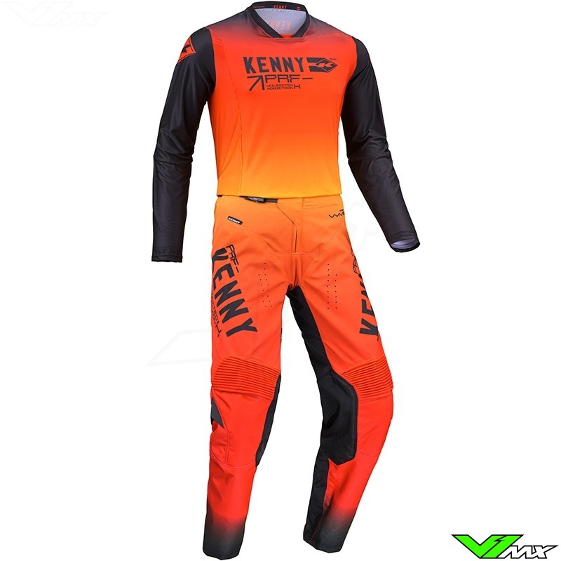 Kenny Performance Wave 2024 Motocross Gear Combo - Orange / Red / Yellow