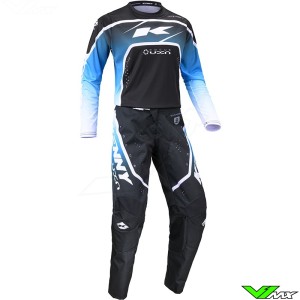 Kenny Track Focus 2024 Motocross Gear Combo - Black / White / Blue