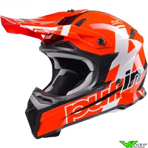 Pull In Race Youth Motocross Helmet - Neon Red