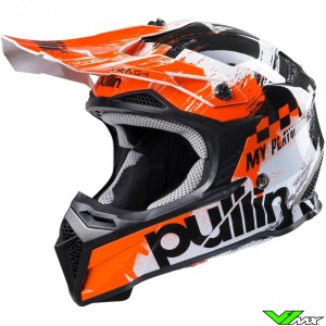 Pull In Trash Youth Motocross Helmet - Orange