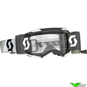 Scott Fury WFS Motocross Goggles with Roll-off - Black / White