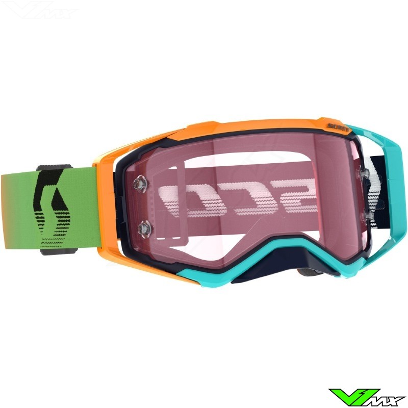 Scott Prospect Motocross Goggle - Blue / Orange / Amplifier Rose Lens