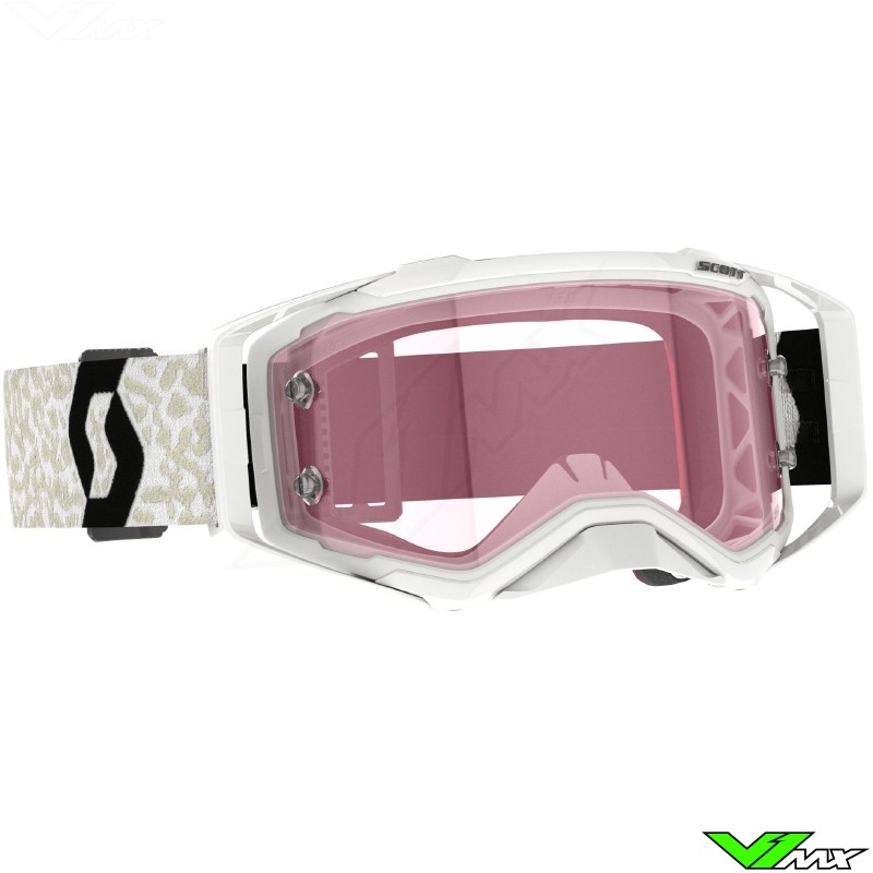 Scott Prospect Motocross Goggle - White / Amplifier Rose Lens