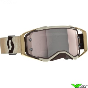 Scott Prospect Motocross Goggle - Beige / Brown / Silver Chrome Lens