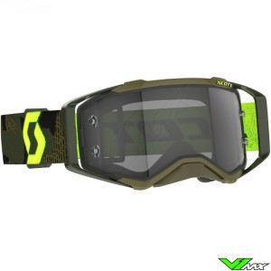 Scott Prospect Motocross Goggle - Kaki Green / Fluo Yellow / Light sensitive Lens