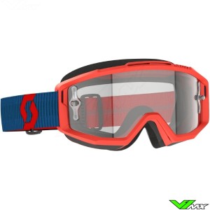 Scott Split OTG Motocross Goggle - Dark Blue / Neon Red / Clear Lens