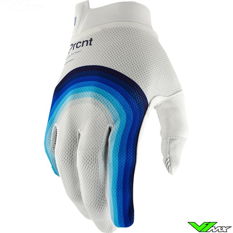 Motocross Gloves 100% iTrack Rewind 2024 - White / Blue
