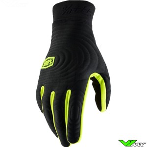 Motocross Gloves 100% Brisker Xtreme 2024 - Black / Fluo Yellow