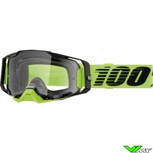 Motocross Goggle 100% Armega Fluo Yellow - Clear Lens