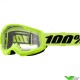 Motocross Goggle 100% Strata 2 Fluo Yellow - Clear Lens